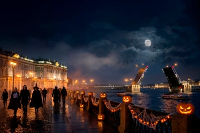 Ночь Хэллоуина под разводными мостами